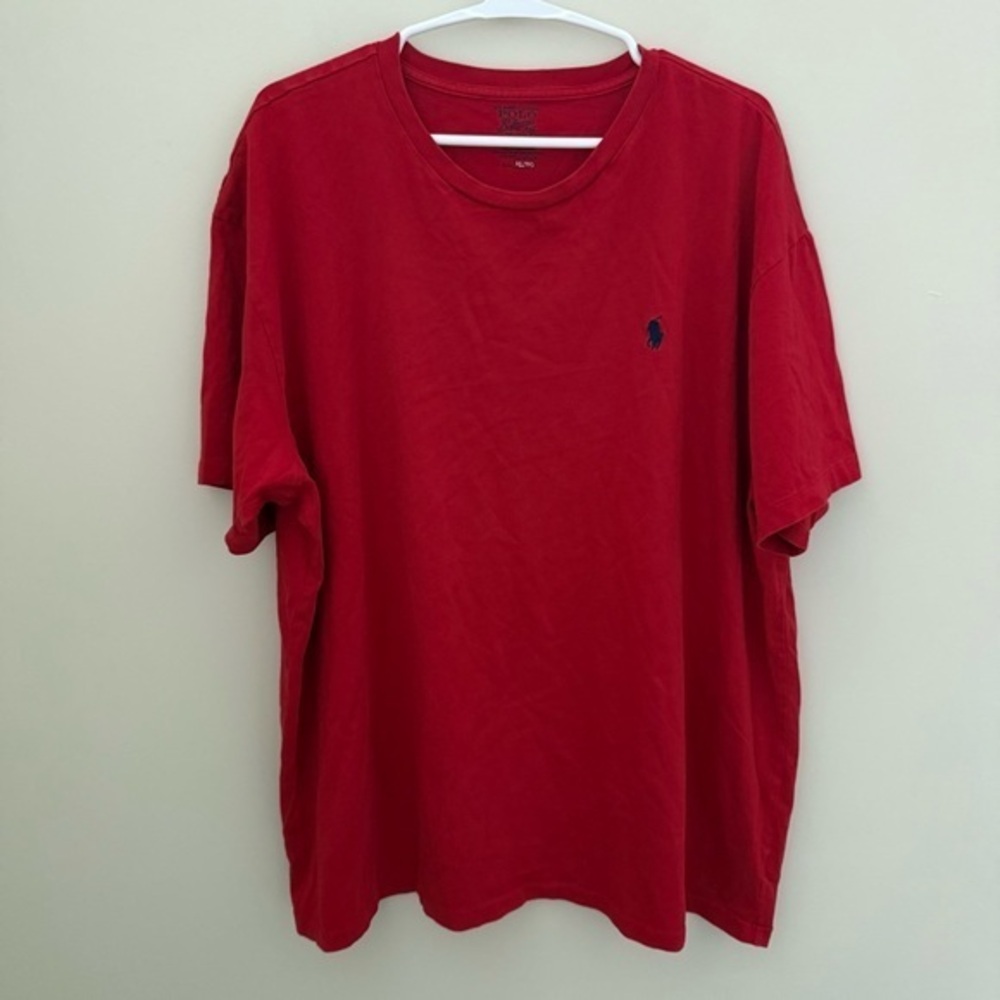 Polo by Ralph Lauren Men’s 100% Cotton Red Short Sleeve Crew Neck Tee Shirt